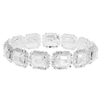 EMERALD CUT CRYSTAL HALO TENNIS BRACELET