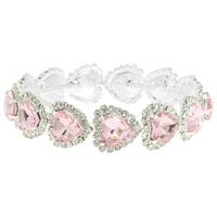 HEART CUT CRYSTAL HALO TENNIS BRACELET