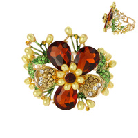 LRG FLOWER HINGED BRACELET