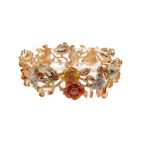 FLORAL JEWELED STRETCH BRACELET