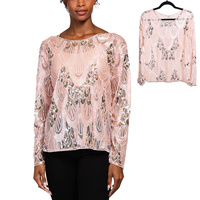 ART DECO SEQUIN EMBELLISHED SHEER EVENING TOP