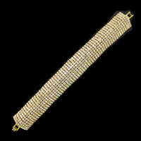 10 Line Rhinestone Band Bracelet With Clasp