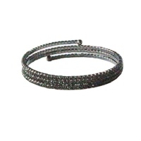 SILVER CUTE 4 STONE COIL BRACELET