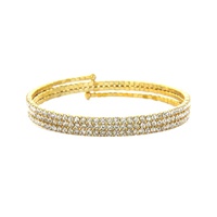 4 Rhinestone Lines Coil Bracelet Bm861G