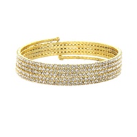 6 Line Rhinestone Coil Bracelet Bm862G