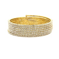 8 Line Rhinestone Coil Bracelet Bm863G