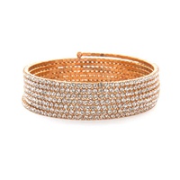 ROSE GOLD/CLEAR LINE RHINESTONE COIL BRACELET