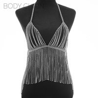 SILVER 46IN BRA 10IN FRINGE TOP