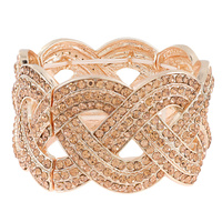 Double Row With Square Gems And Stones Stretch Bracelet Bq109Gcr