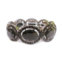 OVAL CUT CRYSTAL HALO STRETCH BRACELET