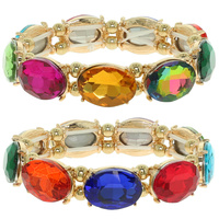 OVAL CRYSTAL STRETCH BRACELET