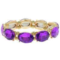 OVAL CRYSTAL STRETCH BRACELET