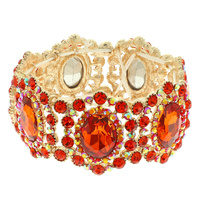BAROQUE CRYSTAL GEMSTONE CLUSTER STRETCH BRACELET