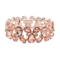 2-ROW CRYSTAL TEARDROP CUT CLUSTER BRACELET