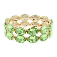 2-ROW CRYSTAL OVAL CUT CLUSTER BRACELET