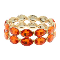 2-ROW CRYSTAL OVAL CUT CLUSTER BRACELET