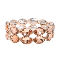 2-ROW CRYSTAL OVAL CUT CLUSTER BRACELET