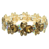 CRYSTAL GEMSTONE CLUSTER STRETCH BRACELET