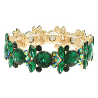 CRYSTAL GEMSTONE CLUSTER STRETCH BRACELET