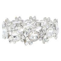 CRYSTAL GEMSTONE CLUSTER STRETCH BRACELET