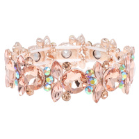 CRYSTAL GEMSTONE CLUSTER STRETCH BRACELET