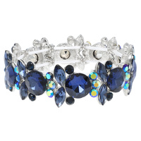 CRYSTAL GEMSTONE CLUSTER STRETCH BRACELET