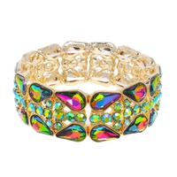 CRYSTAL GEMSTONE TEARDROP CLUSTER BRACELET