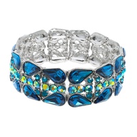 CRYSTAL GEMSTONE TEARDROP CLUSTER BRACELET