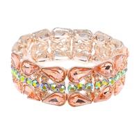 CRYSTAL GEMSTONE TEARDROP CLUSTER BRACELET