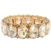 CRYSTAL GEMSTONE OVAL CUT CLUSTER BRACELET