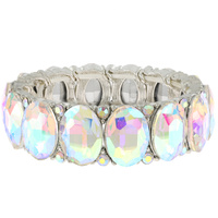 CRYSTAL GEMSTONE OVAL CUT CLUSTER BRACELET
