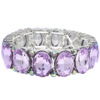 CRYSTAL GEMSTONE OVAL CUT CLUSTER BRACELET
