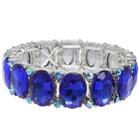 CRYSTAL GEMSTONE OVAL CUT CLUSTER BRACELET