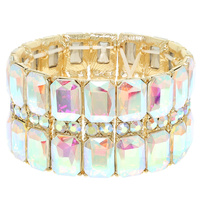 BAGUETTE CUT CRYSTAL STRETCH BRACELET