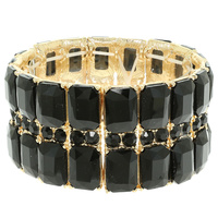 BAGUETTE CUT CRYSTAL STRETCH BRACELET