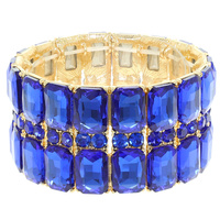 BAGUETTE CUT CRYSTAL STRETCH BRACELET