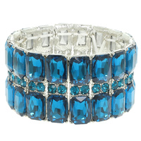 BAGUETTE CUT CRYSTAL STRETCH BRACELET