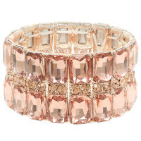 BAGUETTE CUT CRYSTAL STRETCH BRACELET