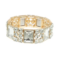 RECTANGLE CUT CRYSTAL GEM CLUSTER BRACELET