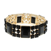 RECTANGLE CUT CRYSTAL GEM CLUSTER BRACELET