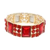 RECTANGLE CUT CRYSTAL GEM CLUSTER BRACELET