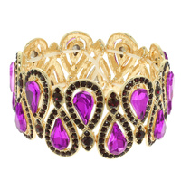 CRYSTAL RHINESTONE TEARDROP HALO BRACELET