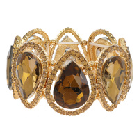 EVENING TEARDROP HALO CRYSTAL STRETCH BANGLE BRACELET