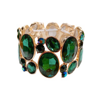 Oval Gem Cluster Stretch Bracelet