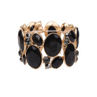 Oval Gem Cluster Stretch Bracelet