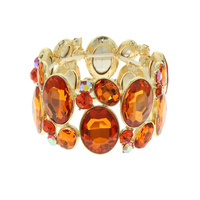 OVAL GEM CLUSTER STRETCH BRACELET