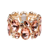 Oval Gem Cluster Stretch Bracelet