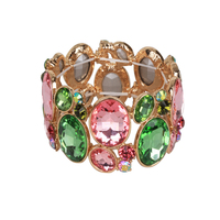 Oval Gem Cluster Stretch Bracelet