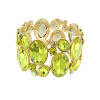 OVAL GEM CLUSTER STRETCH BRACELET
