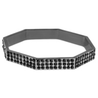 BLING RHINESTONE OCTAGON BANGLE BRACELET